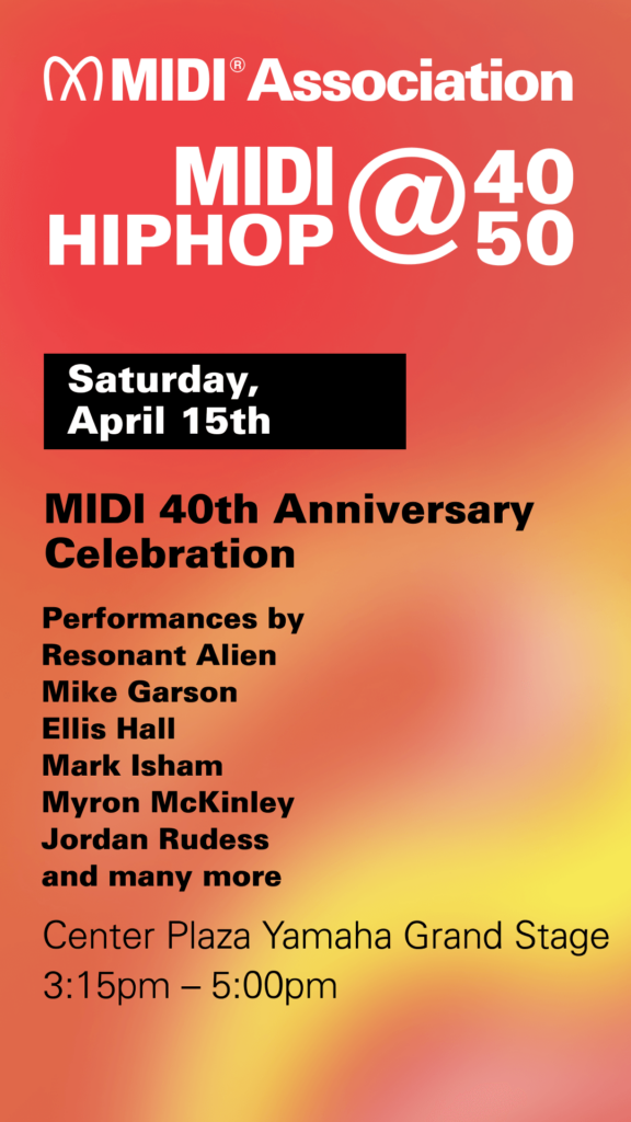 A large crowd gathers under a tent, facing a stage with a big screen displaying a speaker at the Music China event. People are standing and sitting, and banners with logos and text are visible in the background.