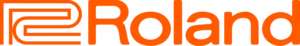 The image shows the Roland logo in orange, featuring a stylized R symbol followed by the word Roland in bold, rounded letters.