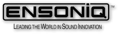 Black and white Ensoniq logo with the slogan “Leading the World in Sound Innovation” written below in uppercase letters.
