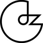 A stylized black outline of the lowercase letters dz is integrated into a circular shape, with the d forming most of the circle and the z extending sharply from the right side.